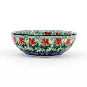 Miska muszelka 023 h-4cm <br> 1916X Czerwone kwiatuszki